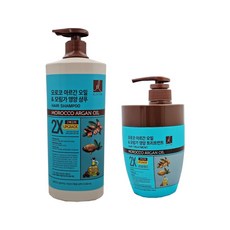 엘라스틴 모로코 아르간오일 & 모링가 영양 2X 샴푸 1100ml 트리트먼트 700ml, 샴푸+트리트먼트