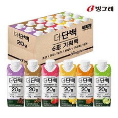 빙그레 더단백 드링크 250ml 6종 기획(초코 카라멜 커피 딸기 바나나 멜론) 1세트