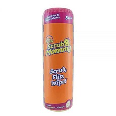 Scrub Daddy Scrub Mommy 양면 스폰지 및 스크러버 식기 및 가정용 긁힘 방지 스폰지 온수에서 부드럽고 냉수에서 단단함 냄새 방지 딥 클리닝 8개입