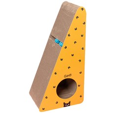 가또 킹삼각 고양이 스크래쳐 특대 70cm, 옐로, 1개
