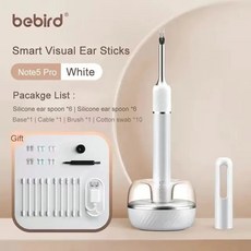 귀청소기 Bebird Note5 Pro 스마트 비주얼 귀 청소기 왁스 제거 스틱 HD 내시경 트위저 귀이개 미니 카메라 검이경 건강 관리, White, [01] White