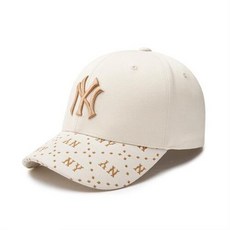 MLB 다이아 모노그램 포인트 스트럭쳐 볼캡 NY (D.Cream), Free, 아이보리 - mlb다이아모노그램책가방