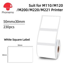 미니프린터 Phomemo 휴대용 라벨 프린터 미니 열 접착 스티커 모바일 포켓 태그 UV M110, XP5030-230