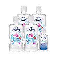 가그린 어린이용 딸기향 380ml 4개 + 오리지널 100ml 구강청결제, 1세트, 1.62L
