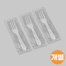 투명포크 개별포장_1봉(500개) _샐러드포크_디저트포크_일회용포크, 투명포크개별포장-1봉(500개), 1개