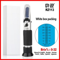 RZ Brix 굴절계 광학 설탕 식품 음료 핸드 헬드 도구 0 32 RHB-32 ATC 굴절계, 협력사, 1개