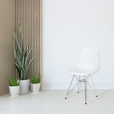 지엠퍼니처 패리스 X 인테리어 디자인 에펠 포인트체어 카페 화장대 식탁 의자, 화이트, 1개