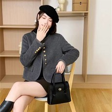 J노카라숏코트JWCA720J
 여성 캐주얼 노카라 하프 자켓 모직 코트 간절기 여성상의 포켓 점퍼 숏자켓