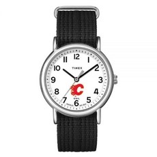 손목시계 Timex 타이맥스 타임맥스 유니 위켄더 38mm 시계 슬립 스루 싱글 레이어 스트랩 포함 캘거리 불꽃.
