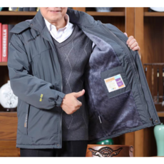 POMTOR중장년 칼라 컴포트 기모재킷 방한복 기모 퍼 안감 플리스 점퍼