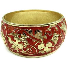 UJOY 손은 여성 선물 상자 7725 for 팔찌 높은 폴란드 합금 Wide Large 팔찌 쥬얼리 그린 25-Red