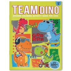 Team Dino Sticker Coloring Book For Kids [paperback], Team Dino Sticker Coloring Boo