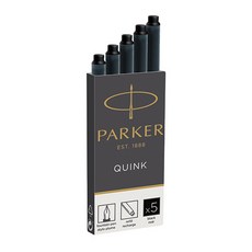 파카-Quink 퀑크 카트리지 5ct 색상, 잉크 카트리지 검정