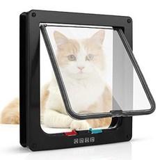 애완 동물 고양이 및 개 특정 문짝 구멍 포장 마차 플라스틱 설치, 04 S(19x20x2.1), 01 Black, 1개