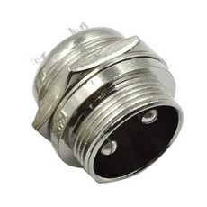 티앤디 16mm 2핀(수) 항공잭 써큘러 잭 커넥터 항공단자 플러그 케이블, 1개