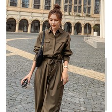 브라운 카라 포켓 와이드 점프수트 집사부일체김희선