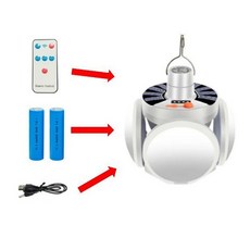 야외 전구 조명 전등 LED 비상 30W 태양 에너지 캠핑 충전식 휴대용 바베큐 텐트 후크 포함, WHITE, 1개