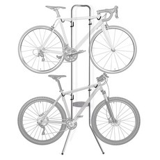 Delta Cycle 자전거 랙 차고 2개 - 독립형 스탠드 드릴 필요 없음 모든 스타일의 자전거를 위해 완전히 조절 가능한 최대 36.3kg(80파운드)까지 지탱, 자전거 중력 랙 2개