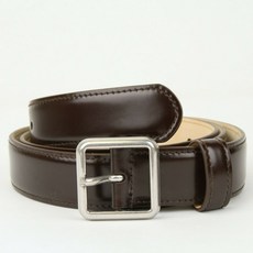 159880 발렌시아가 남자 다크 브라운 가죽 벨트 wAged 실버 Buckle 8534 460333 2600
