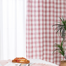 체크작은창커튼