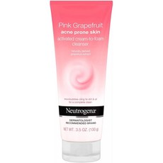 Neutrogena Pink Grapefruit Activated Cream-to-Foam Acne Facial Cleanser with Naturally-Derived Grapefruit Extract for, 1