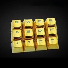 [해외] 최신 ESLOTH 12 키 PBT 전기 도금 금속 키 캡 성격 게임 LOL 기계 키보드 PBT 도금 금속 키 캡, 상세내용표시, 금