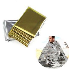 골드 실버 응급 담요 인명 구조 단열 자외선 차단 생존 담요 키트 캠핑 장비 160x210cm, 01 Gold z130x210cm, 1개