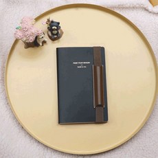 가죽 다이어리 노트 북밴드 펜꽂이, 커런트 버건디