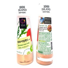 청정원 1000 아일랜드 드레싱 "신선한 토마토와 아삭한 오이피클", 2개, 310g