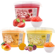 Fusion Select Strawberry Mango Passion Fruit Bursting Boba Popping Boba Pearls Fruit Tea Snack T