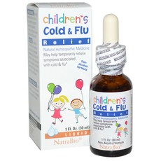 네트라바이오 NatraBio 어린 이용 감기 및 독감 완화제 30ml (1fl oz), 상품상세참조, 1개