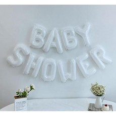 마블파티 BABY SHOWER 문구 화이트 은박, 1개 - 베이비샤워