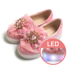 프롬베베 여아용 엘리스 하트 큐빅 LED 라이팅 슬립온