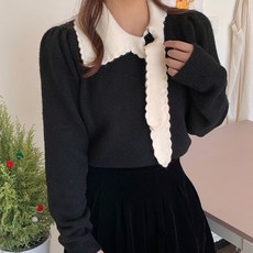  코코블랑 레뷰 리본 타이 니트 