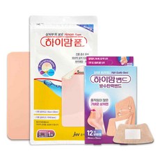 하이맘밴드 방수탄력밴드 발뒤꿈치형 12매 + 하이맘폼 10x20cm 5mm 1매, 1세트