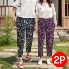 투율 엄마옷 2세대 촌탁몸빼바지 촌캉스 단체복 캠핑 작업복 바지 1p+1p - 코듀로이셋업