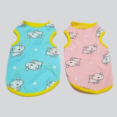 펫트리 강아지옷 순면 흰둥이 나시 애견의류 여름옷, 핑크