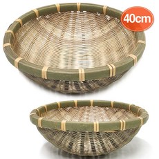 청대 소쿠리(40cm)/ 죽제품 대나무소쿠리 대나무 소쿠리 청대소쿠리 겉대소쿠리 대소쿠리 과일바구니 청국장바구니 죽세품 / 코지마트, 1개