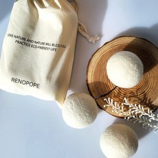 레노포프 빅사이즈 7cm 건조기 양모볼 6p + 면파우치, 1세트 + 로즈오일 10ml, 1개