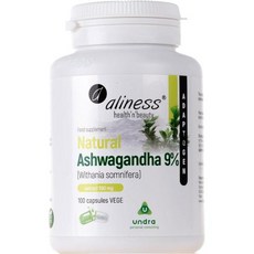 Alies Natural Ashwagandha 9% Withania Somnifera 비건 캡슐 100개 강장제