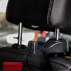 디바인스 차량용 가방 후크 걸이 헤드레스트 멀티 다용도 고리 거치대, 블랙, 2개