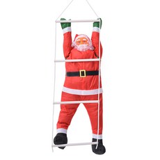 요우니 크리스마스 산타클로스 사다리 타는 산타할아버지 장식품 로프 대형 산타 인형, 1개