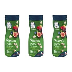 거버 그레인 스낵 어린이 퍼프 42g, 3개, 무화과 + 베리(Fig + Berry)
