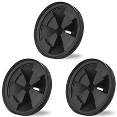 쓰레기 처리기 스플래시 가드 업그레이드된 EPDM 고무 9.5cm3 3/8인치 InSinkErator Evolution 시리즈 QCB-AM 주방 싱크 배플 배수구 커버 탈착식, 블랙 3팩