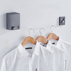 모어리테일 와이어빨래줄 요술 옷방 방안빨래줄 빨래너르미 벽부착와이어줄, 화이트