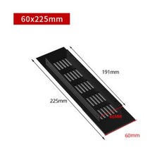 알루미늄 직사각형 캐비닛 옷장 환기구 그릴 커버 가구 부품 60mm, [03] 60x225mm, 1개
