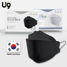 UC9 유씨나인 국내산 3D입체 피부저자극 4중구조 MB필터 퓨어나인 일회용 마스크 대형 50매 블랙, 블랙 50매