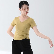 여성 댄스복 반팔 상의 고전무용 의류 연습복