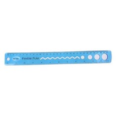 30cm 소프트 유연한 눈금자 여러 가지 빛깔의 측정 직선 사무실 학교 공급, [01] Blue