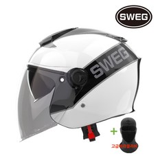 신형 스웨그 RS10 초경량 1050g 오픈페이스헬멧 오토바이 헬멧, (화이트)블랙&화이트